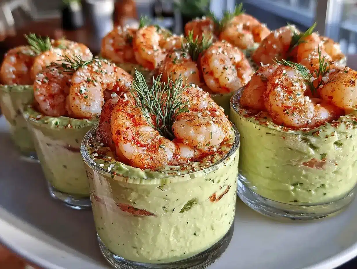 verrines avocat crevettes aneth preparation steps