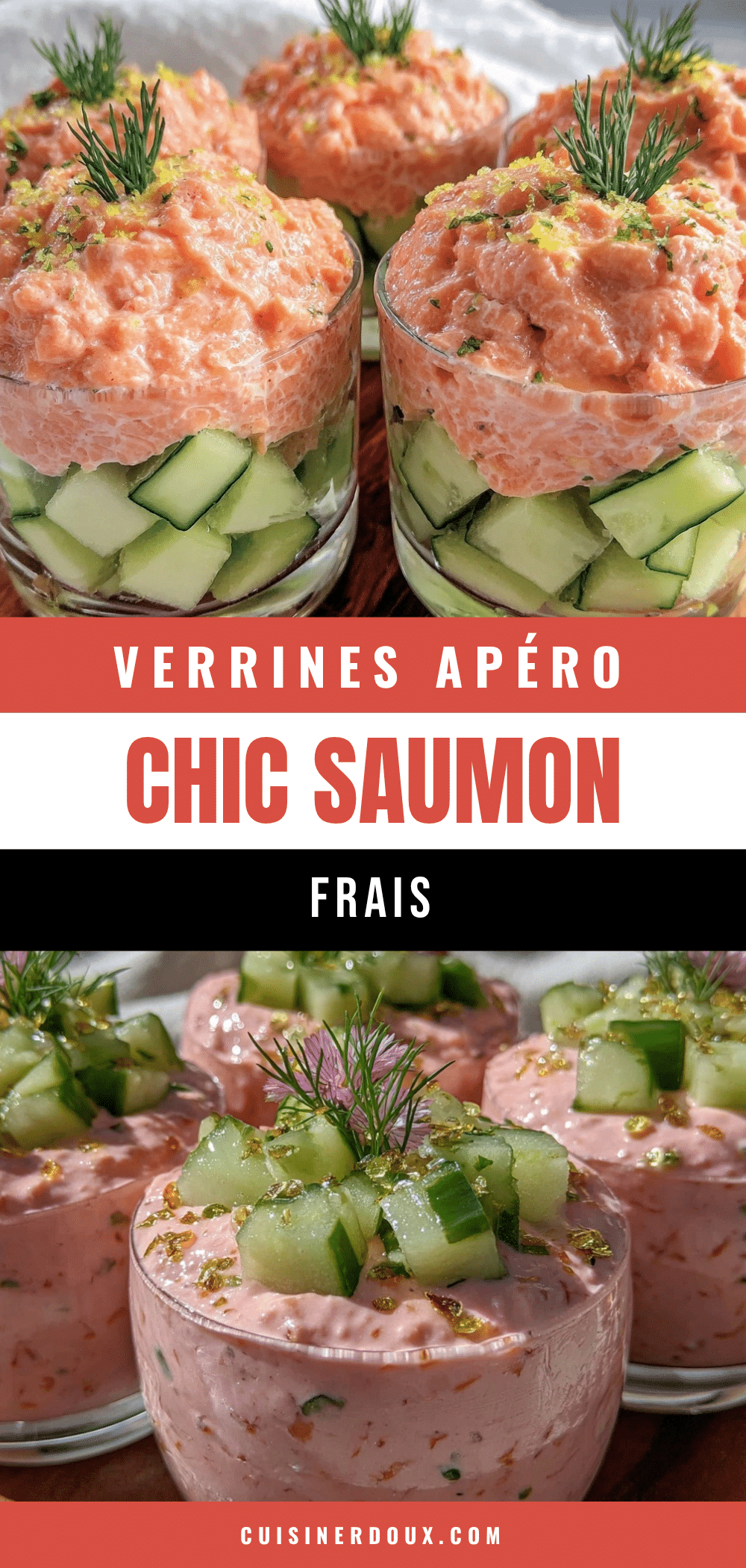 verrines mousse de saumon et concombre recipe