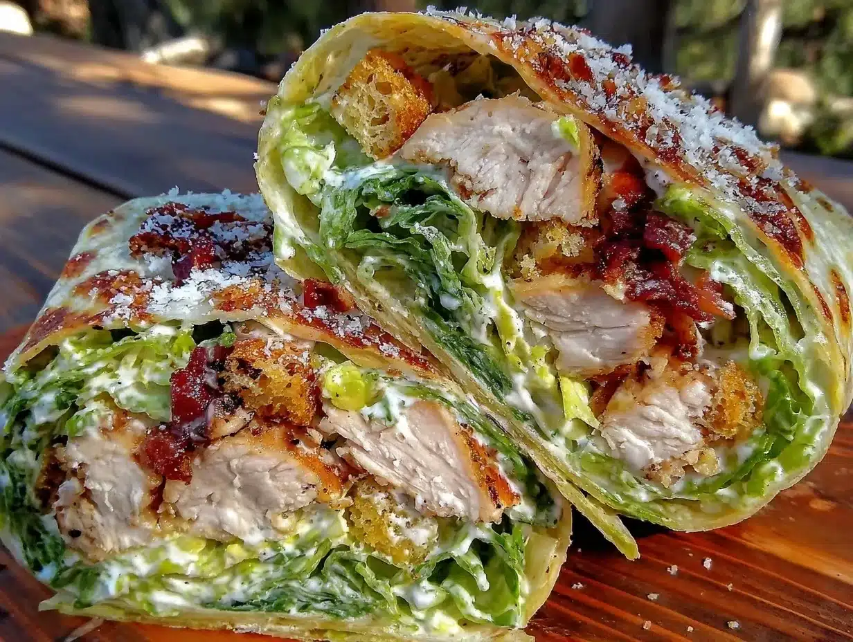 wraps poulet avocat salade césar preparation steps