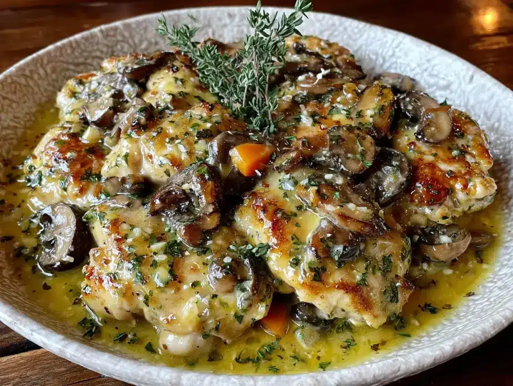 blanquette de dinde fondante aux champignons sauvages - featured image