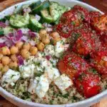 bol méditerranéen quinoa et pois chiches - featured image