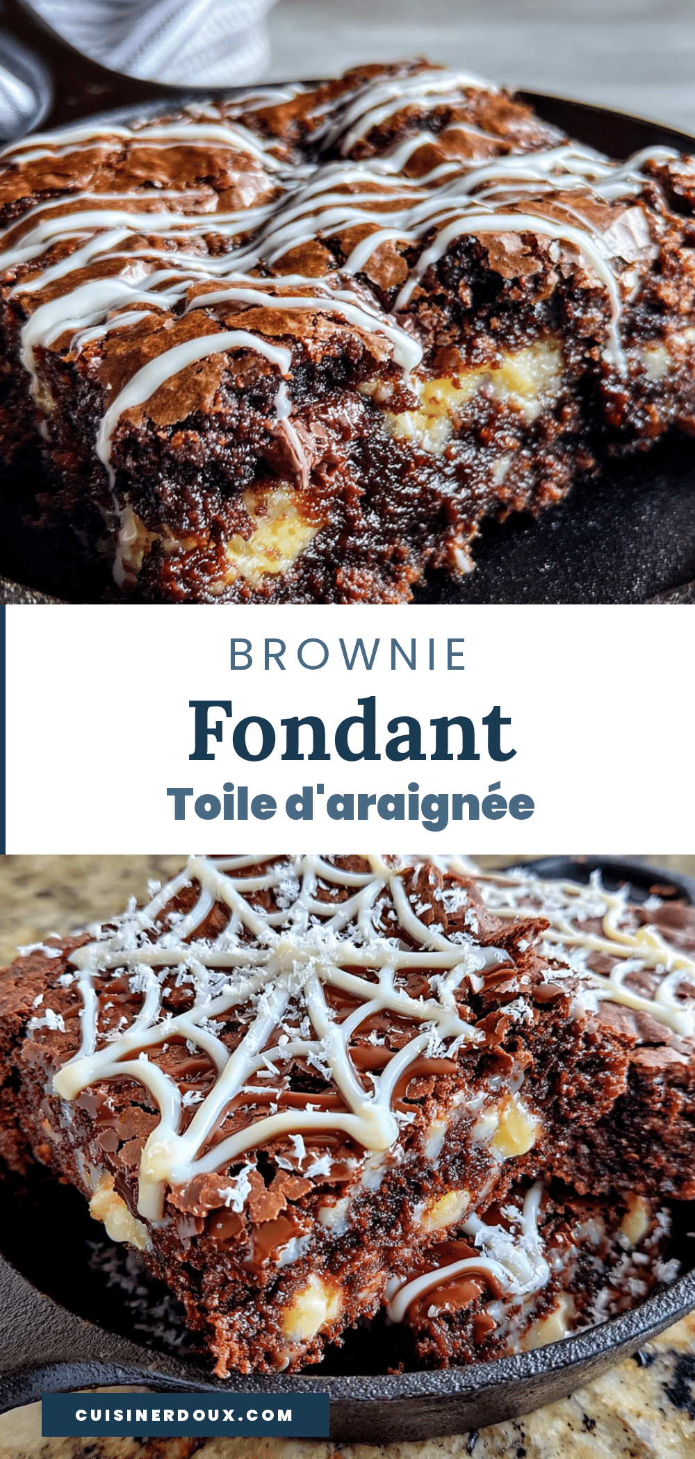 brownie fondant au chocolat et toile daraignée recipe