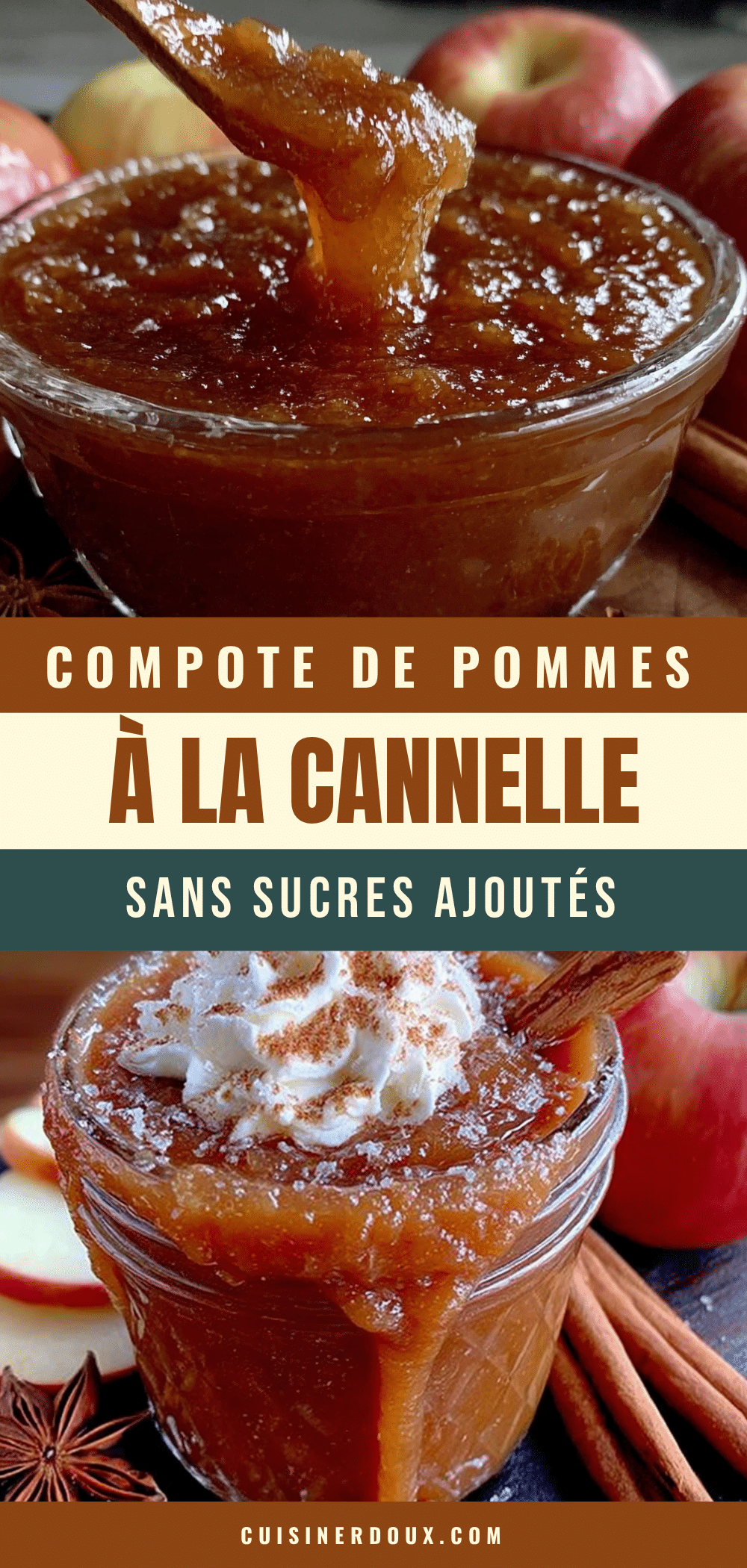 compote de pommes à la cannelle sans sucres ajoutés recipe