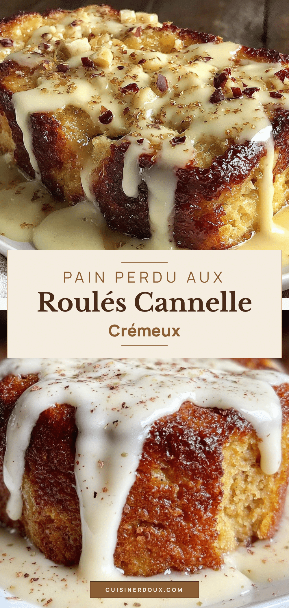 créméux pain perdu aux roulés cannelle et sauce vanille recipe
