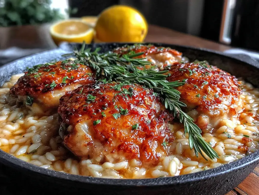crémeux poulet citron orzo one-pot - featured image