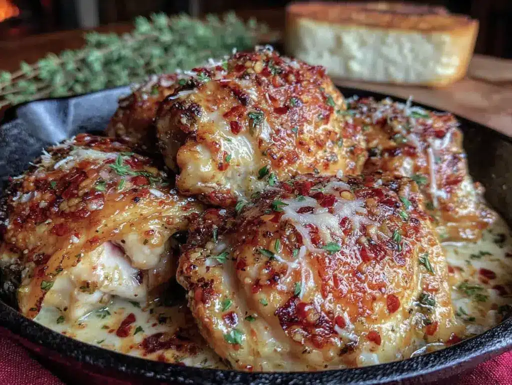 cuisses de poulet à lail et parmesan crémeuses - featured image