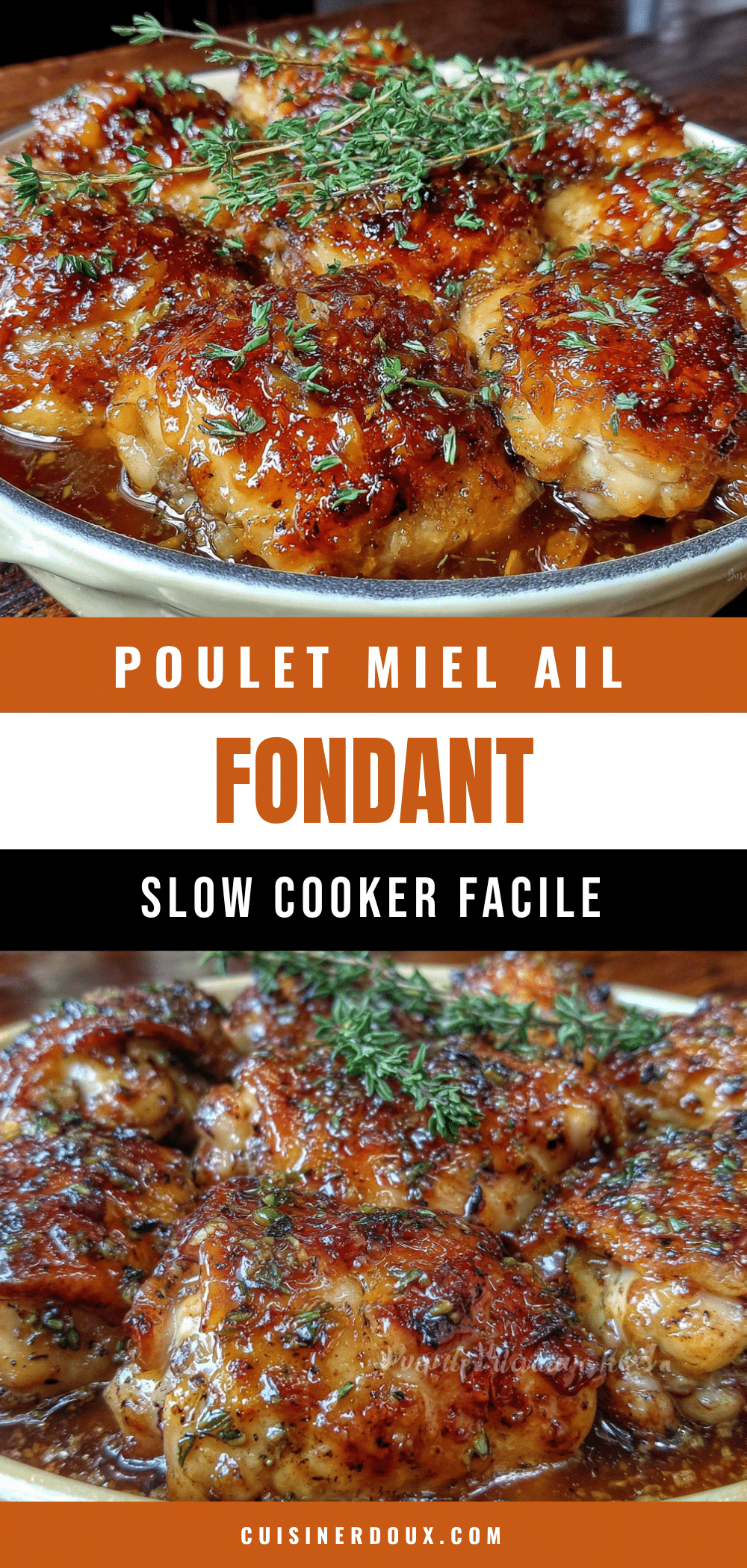 fondant poulet miel ail slow cooker recipe