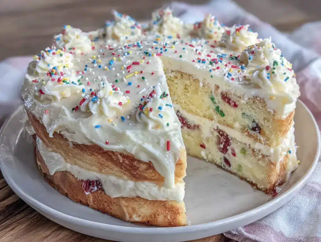 gâteau d’anniversaire arc-en-ciel ultra moelleux - featured image