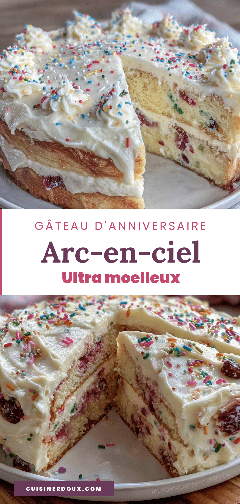 gâteau d’anniversaire arc-en-ciel ultra moelleux recipe
