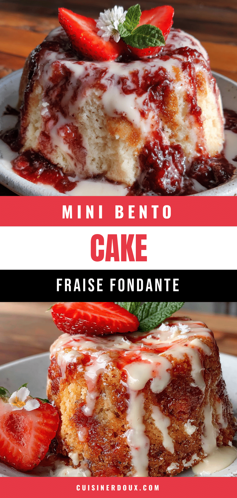 mini bento cake fraise recipe