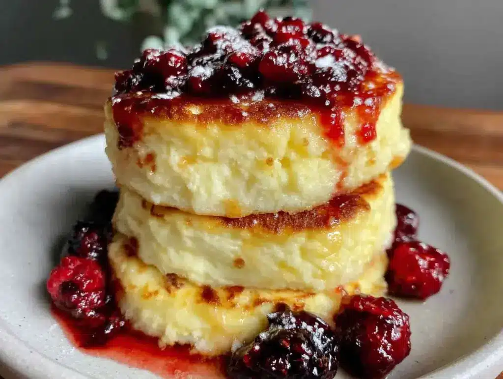 pancakes soufflés japonais compote de baies - featured image