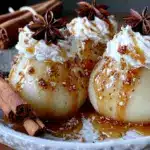 poires pochées crémeuses vanille - featured image