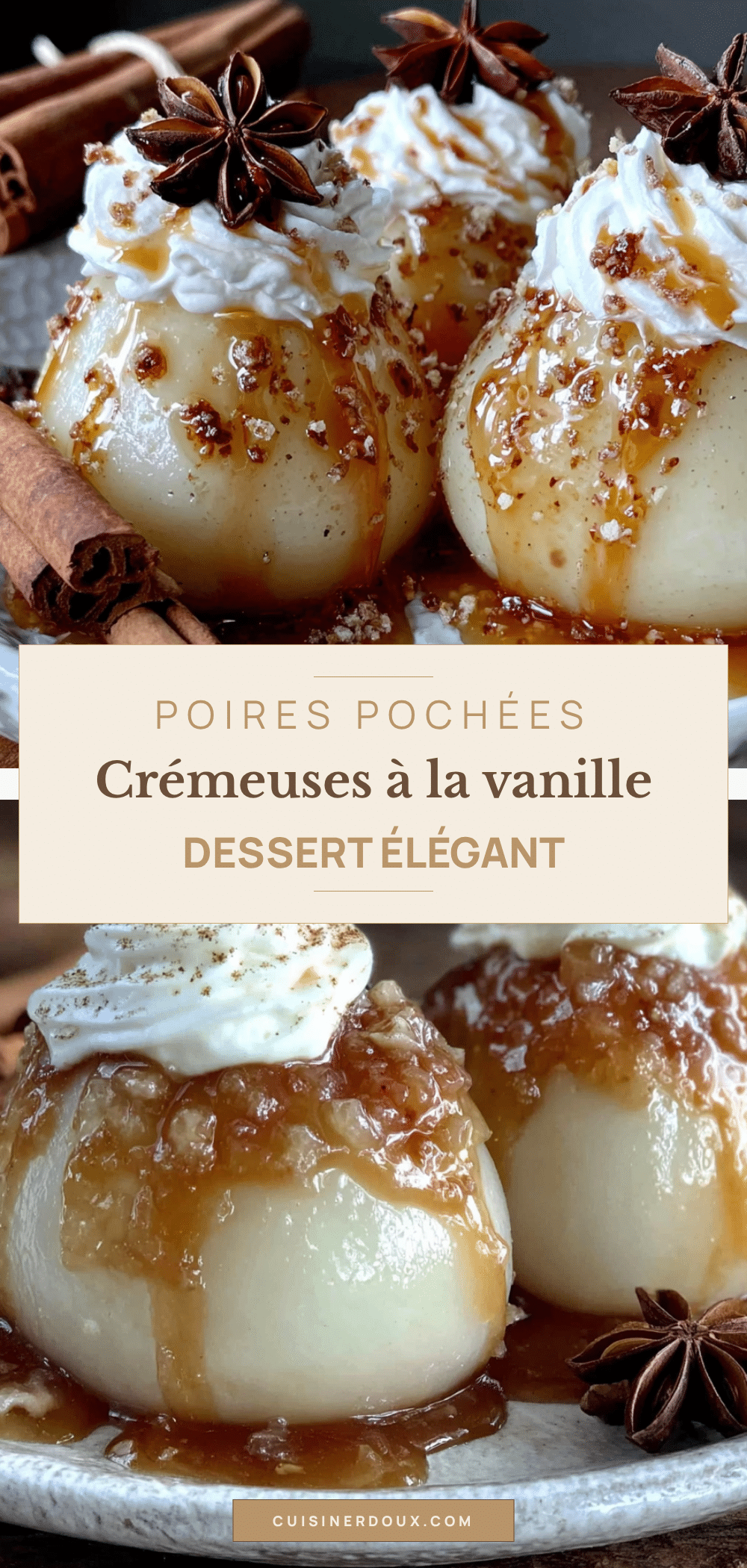 poires pochées crémeuses vanille recipe