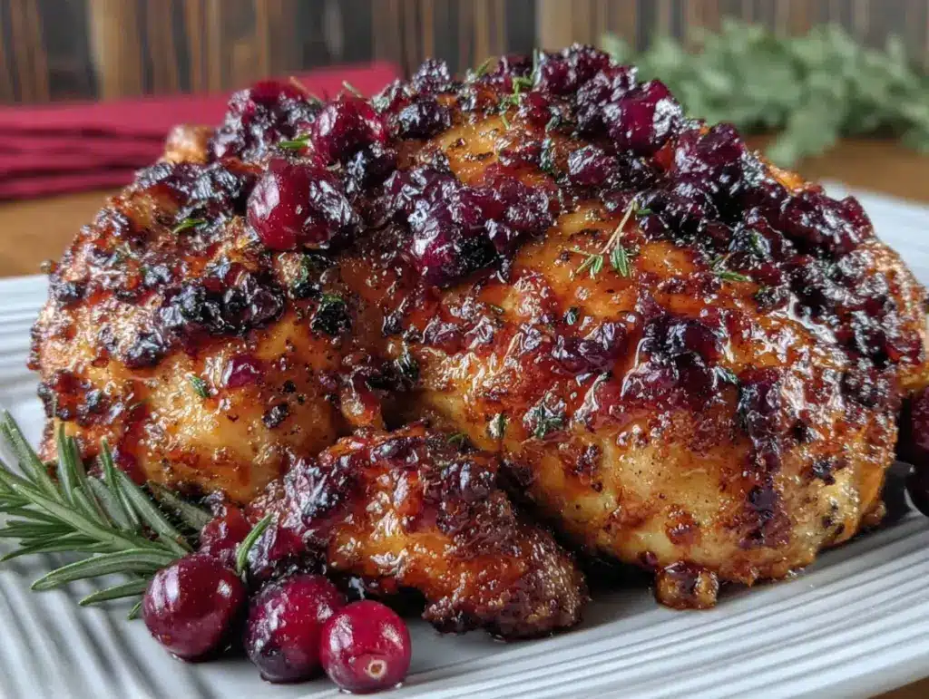 poulet rôti à lorange et canneberge - featured image
