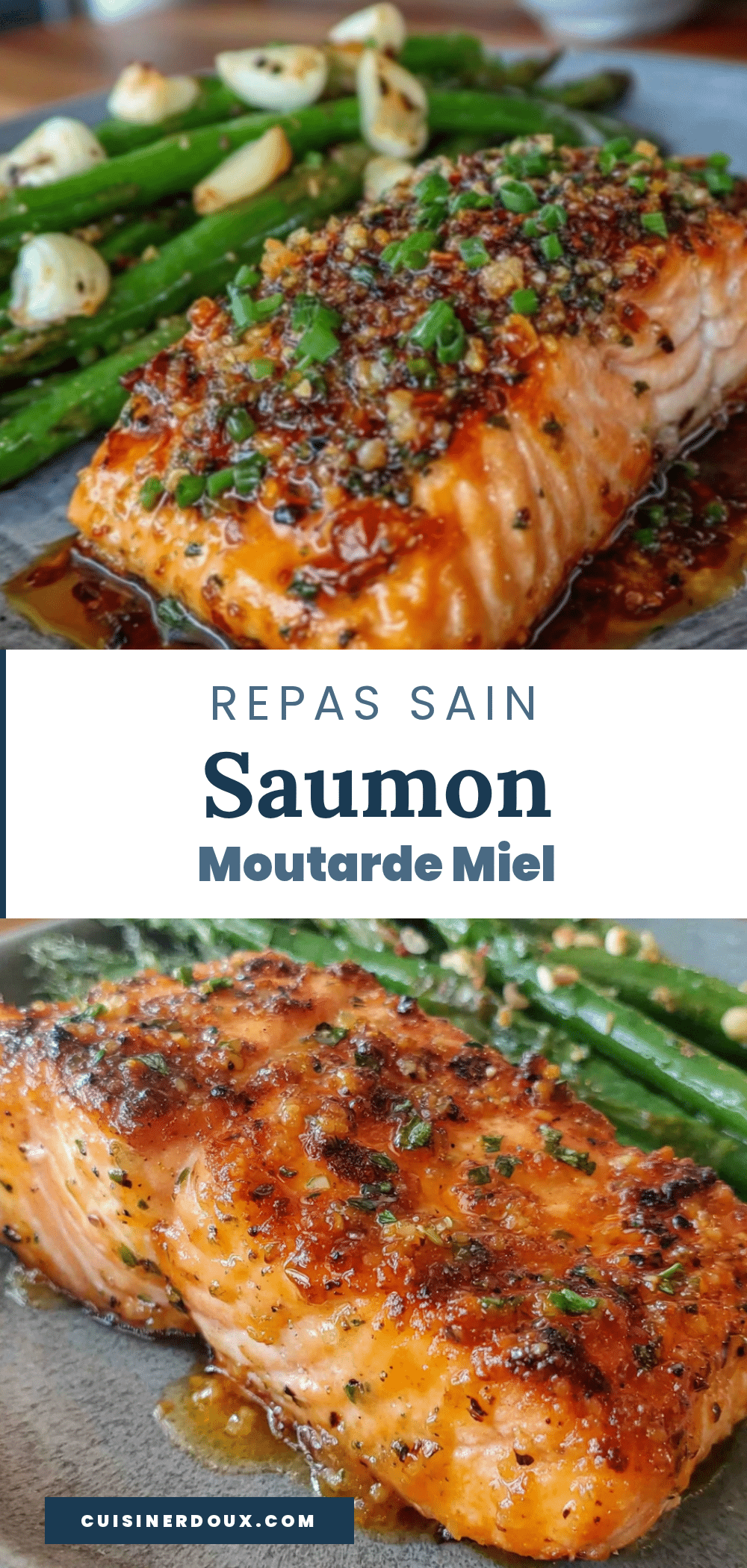 repas sain au saumon moutarde miel sur une seule plaque recipe