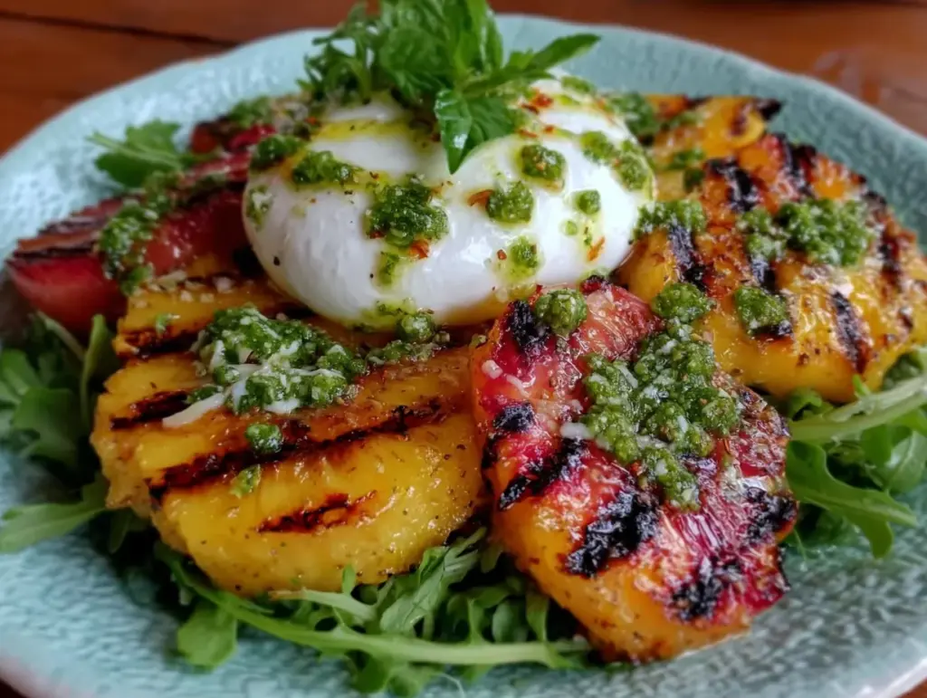 salade estivale pêche burrata et basilic - featured image
