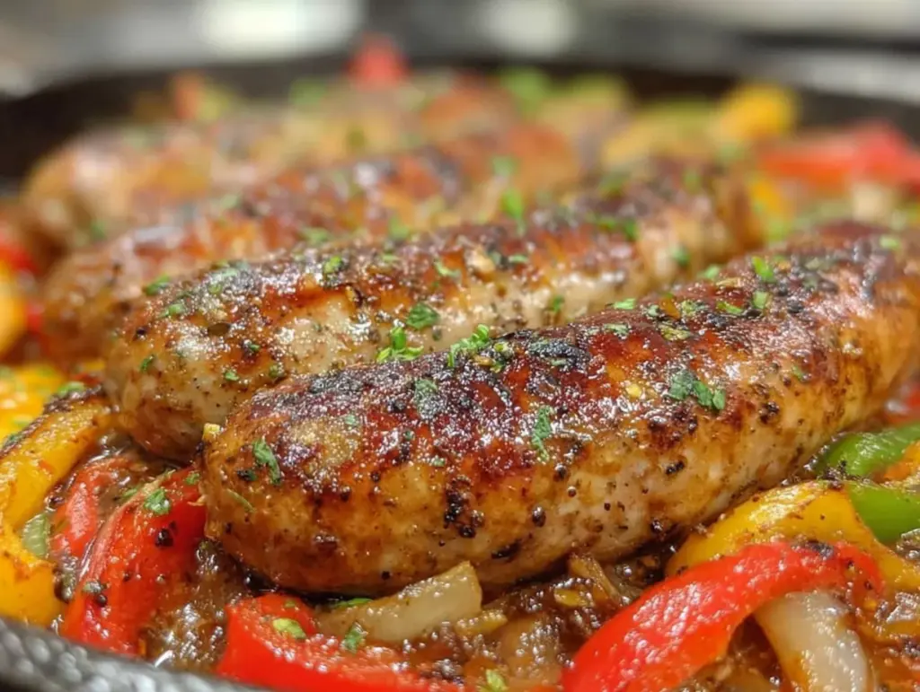 Saucisses et poivrons au four - featured image