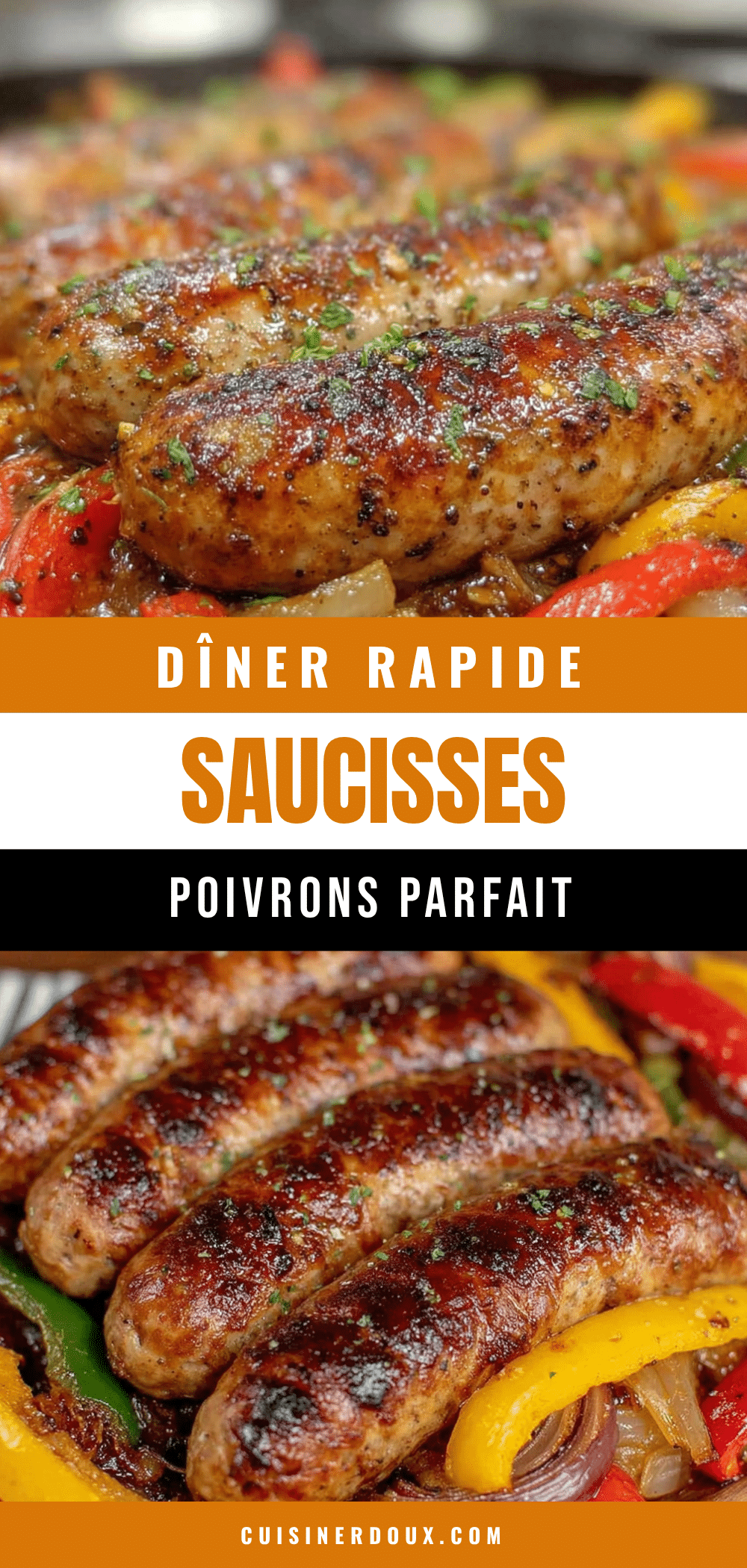 Saucisses et poivrons au four recipe