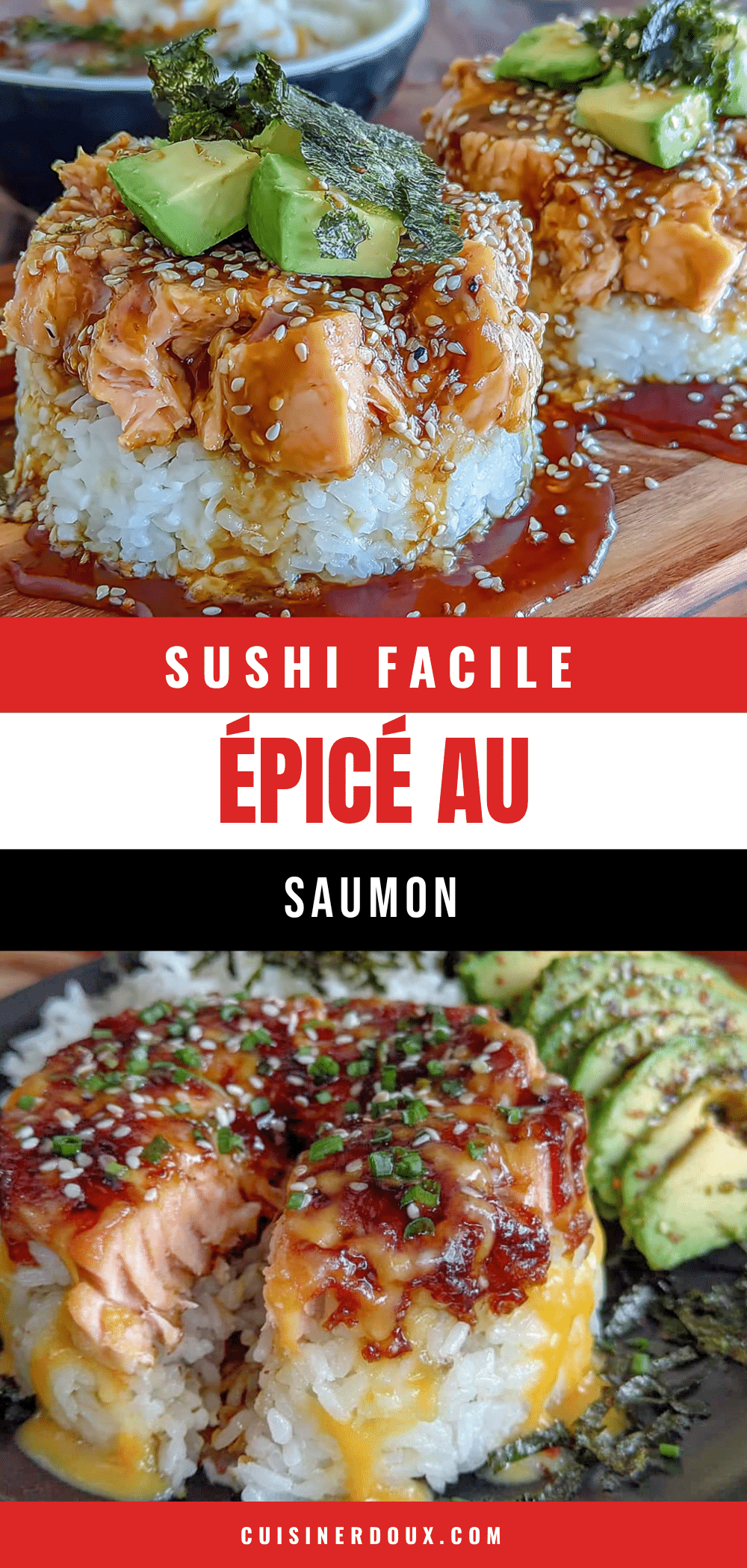 Sushi épicé au saumon facile recipe