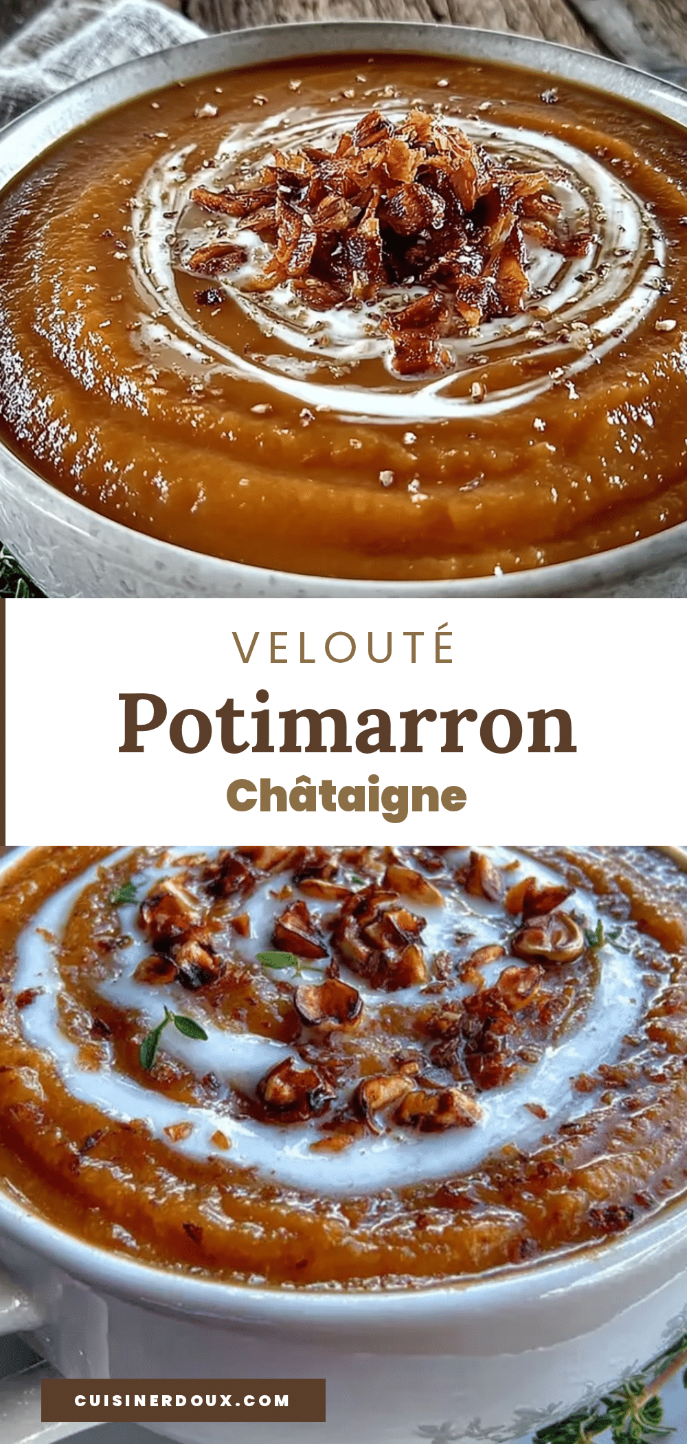 velouté onctueux potimarron châtaigne recipe