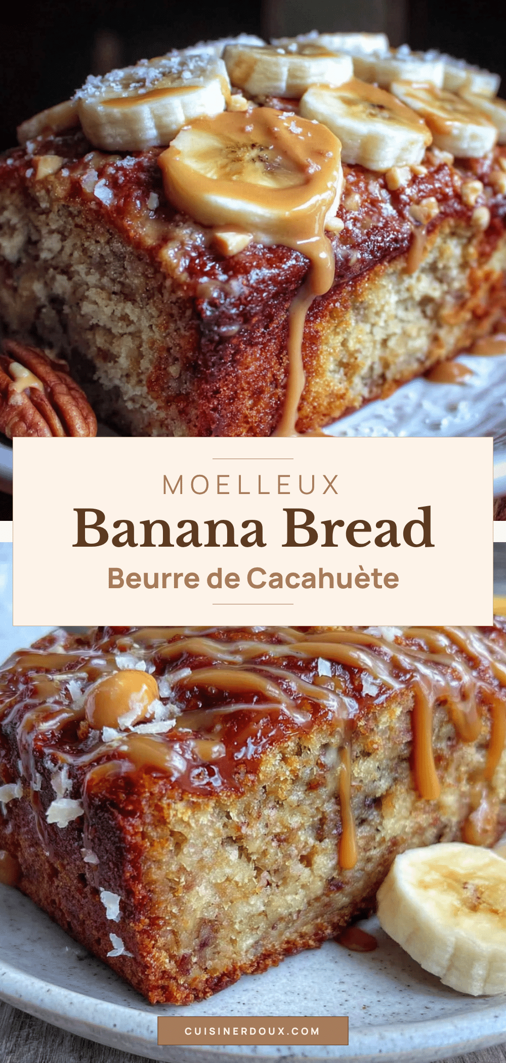 banana bread moelleux au beurre de cacahuète recipe