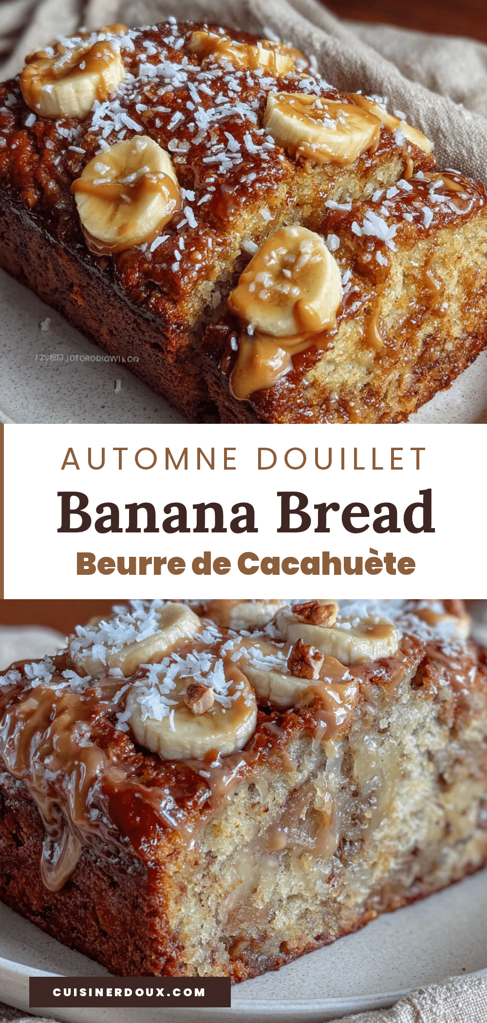 banana bread moelleux au beurre de cacahuète recipe