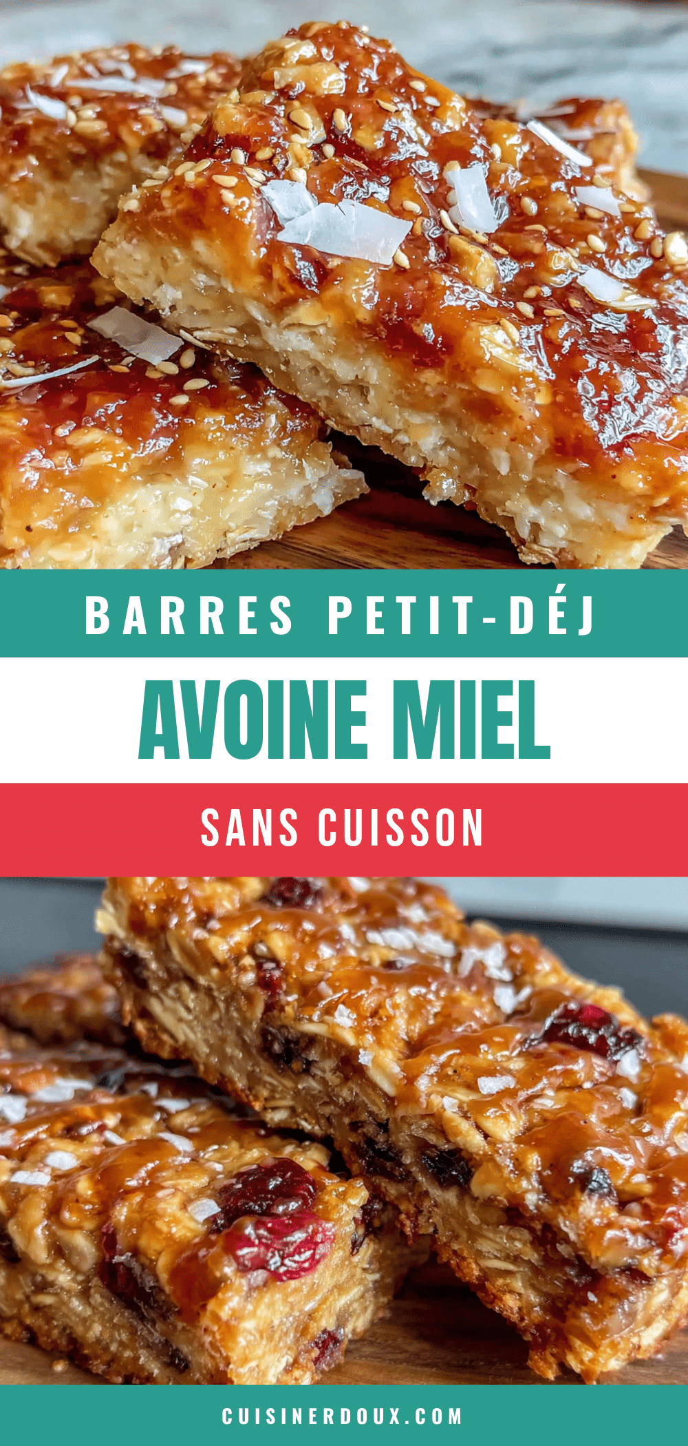 barres petit-déj avoine miel sans cuisson recipe