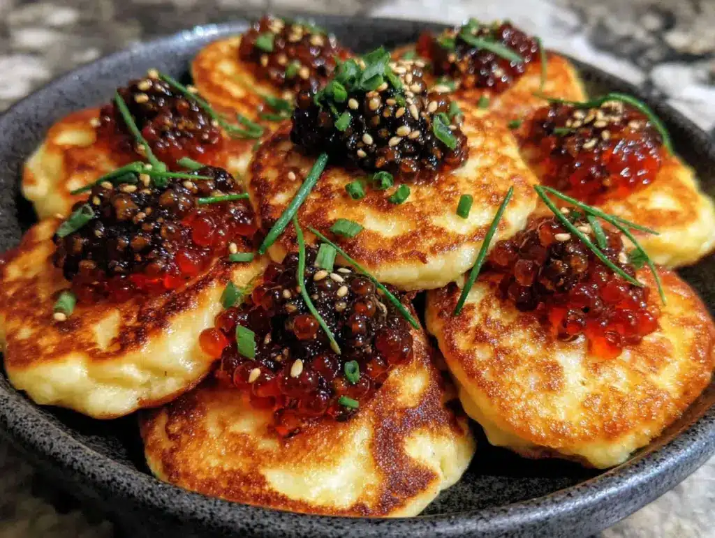 blinis au caviar daubergine - featured image