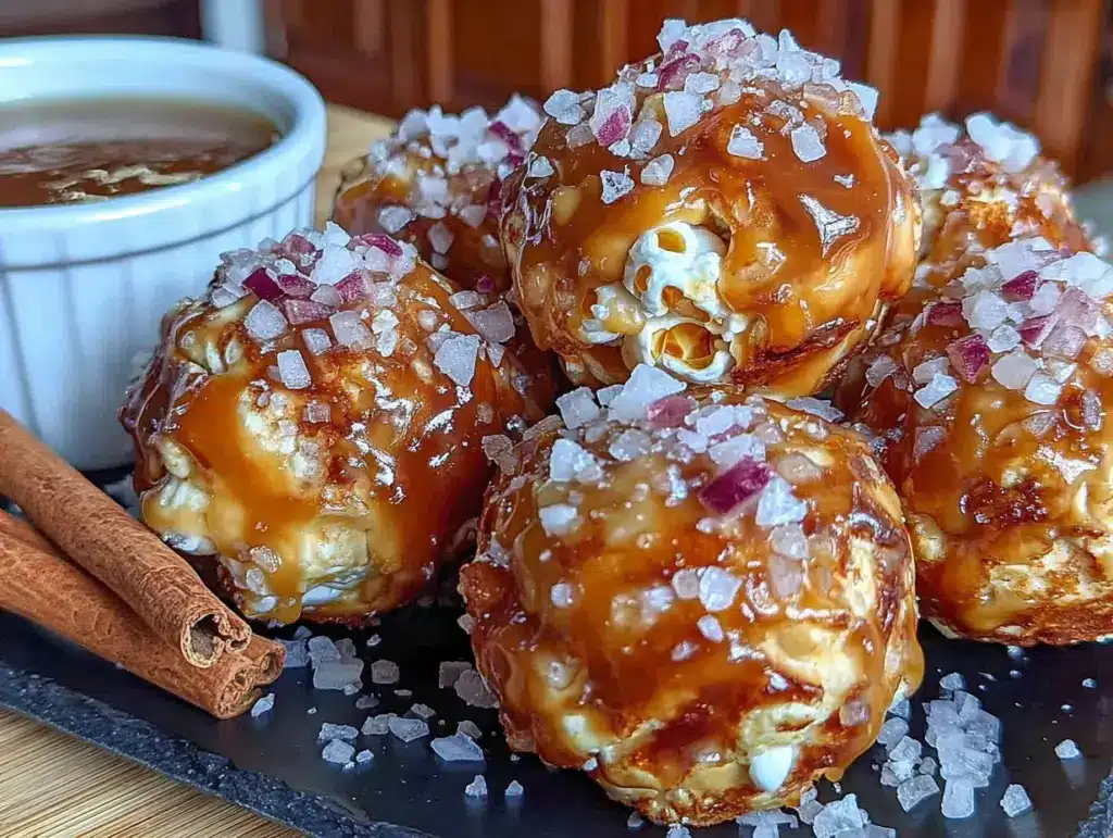 boules de pop-corn au caramel au cidre de pomme faciles - featured image
