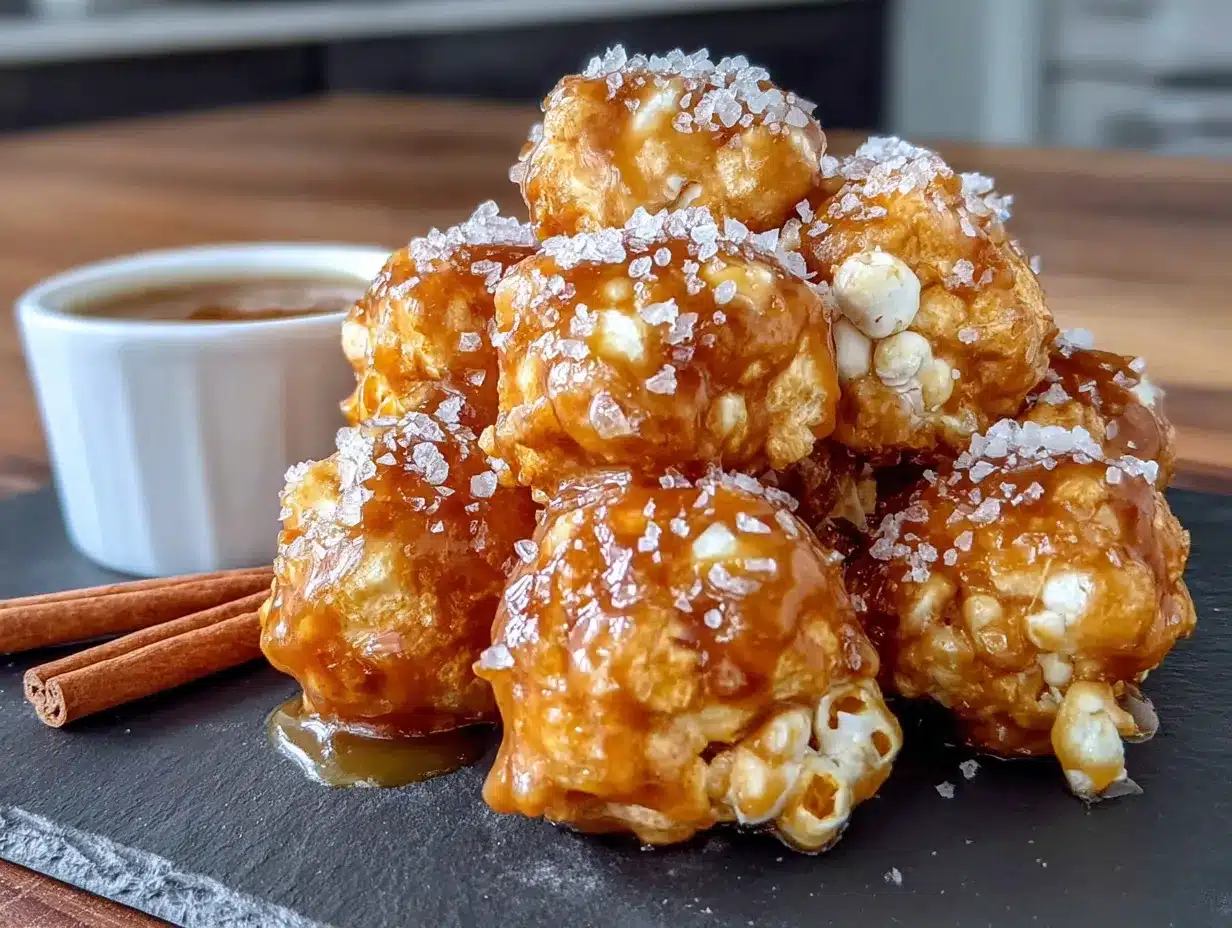 boules de pop-corn au caramel au cidre de pomme faciles preparation steps