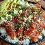 bowl sushi crémeux saumon avocat - featured image