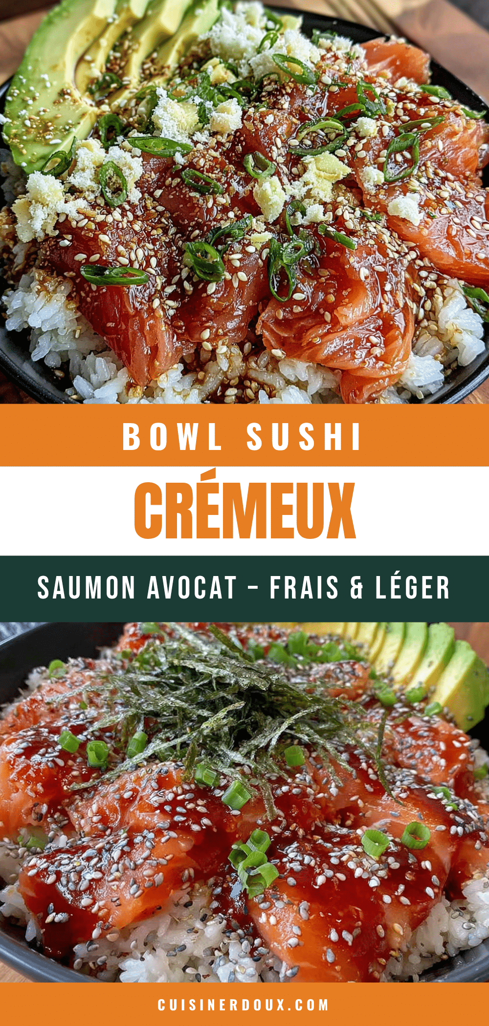 bowl sushi crémeux saumon avocat recipe