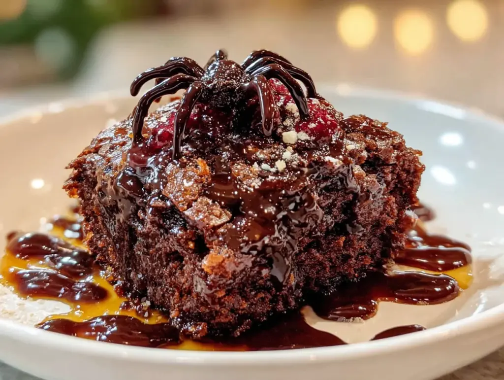 brownie fondant aux araignées croquantes - featured image