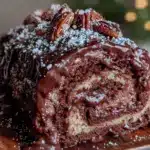 bûche de Noël chocolat-praliné croustillante - featured image