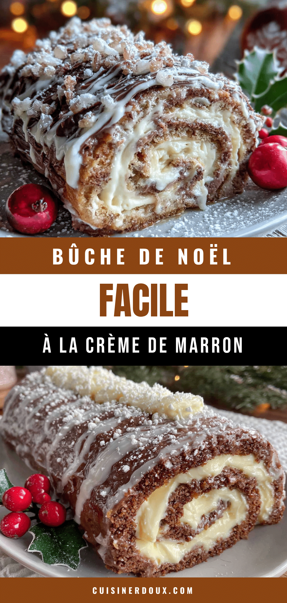 bûche de Noël facile à la crème de marron recipe