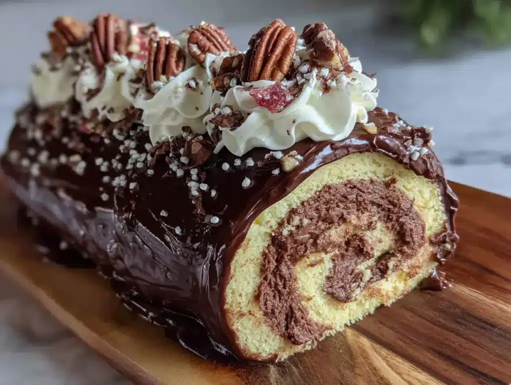 bûche marrons-chocolat sans cuisson - featured image