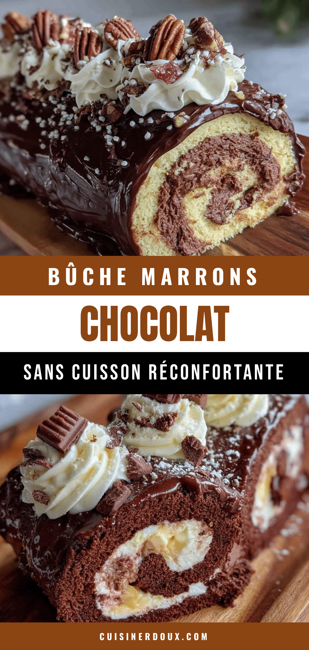 bûche marrons-chocolat sans cuisson recipe