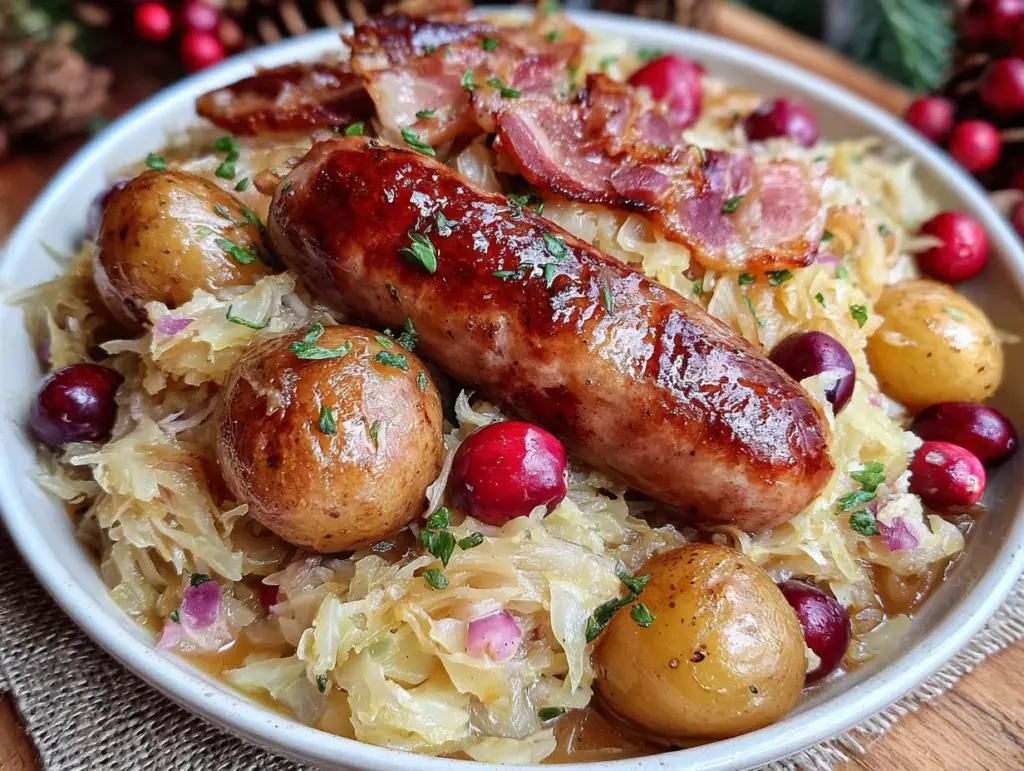 choucroute alsacienne rapide trois viandes - featured image