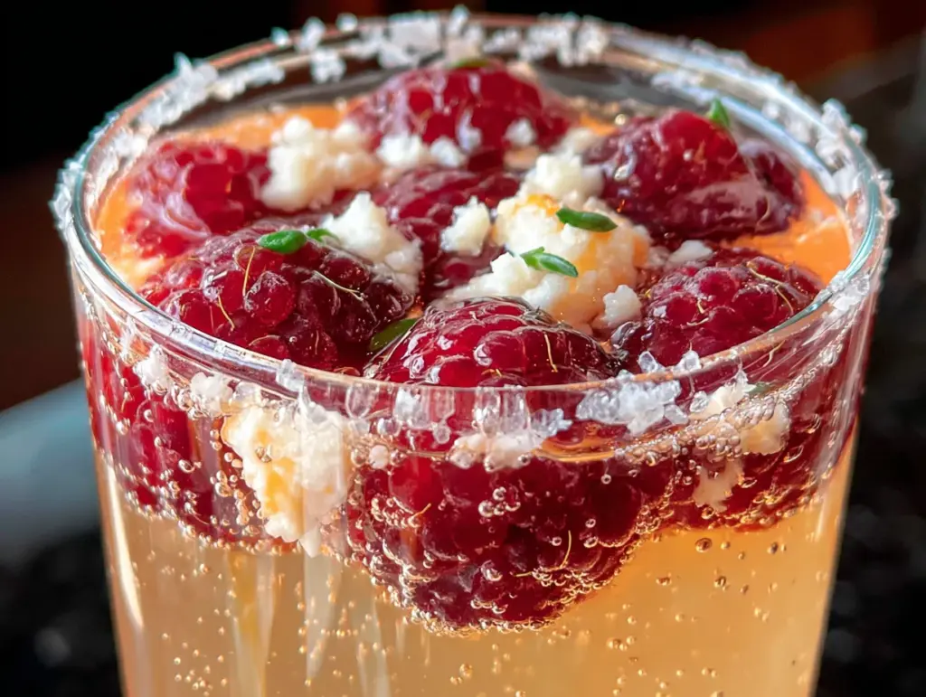 cocktail pétillant champagne framboise - featured image