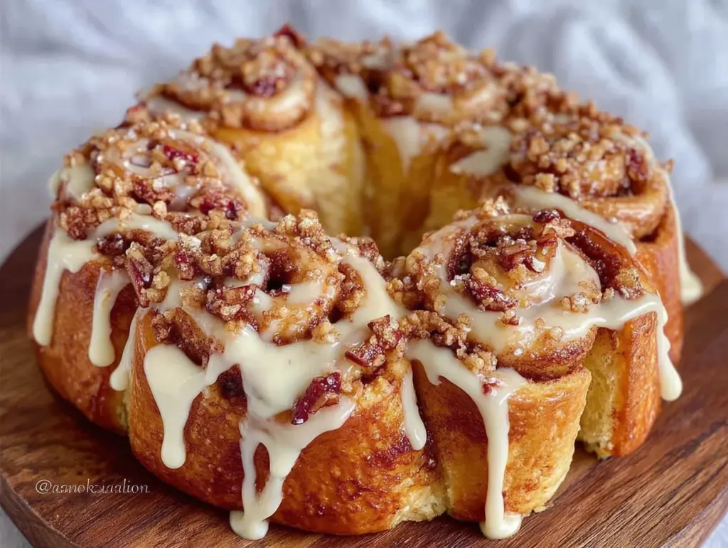couronne de brioches à la cannelle facile pour Noël - featured image