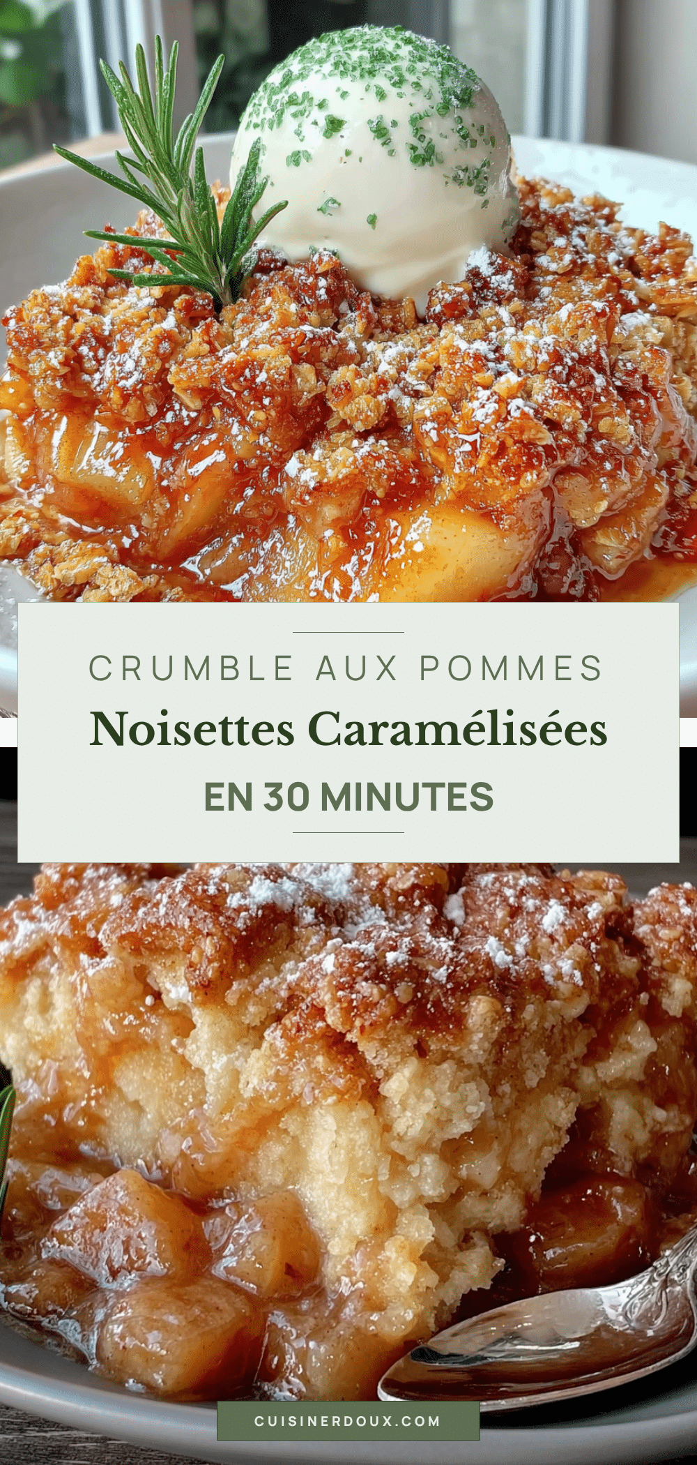 crumble aux pommes et noisettes caramélisées recipe