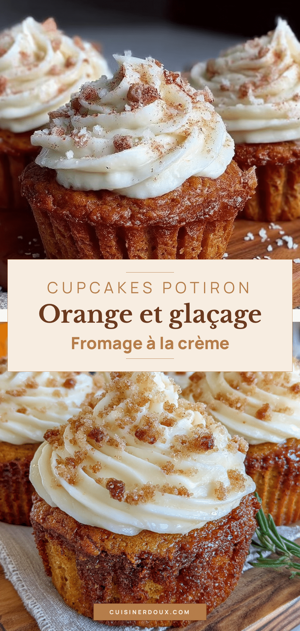 cupcakes potiron orange glaçage fromage à la crème recipe