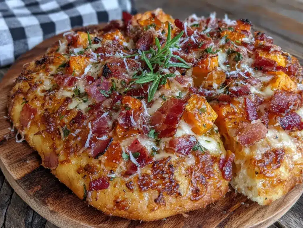 flatbread réconfortant courge rôtie et bacon croustillant - featured image