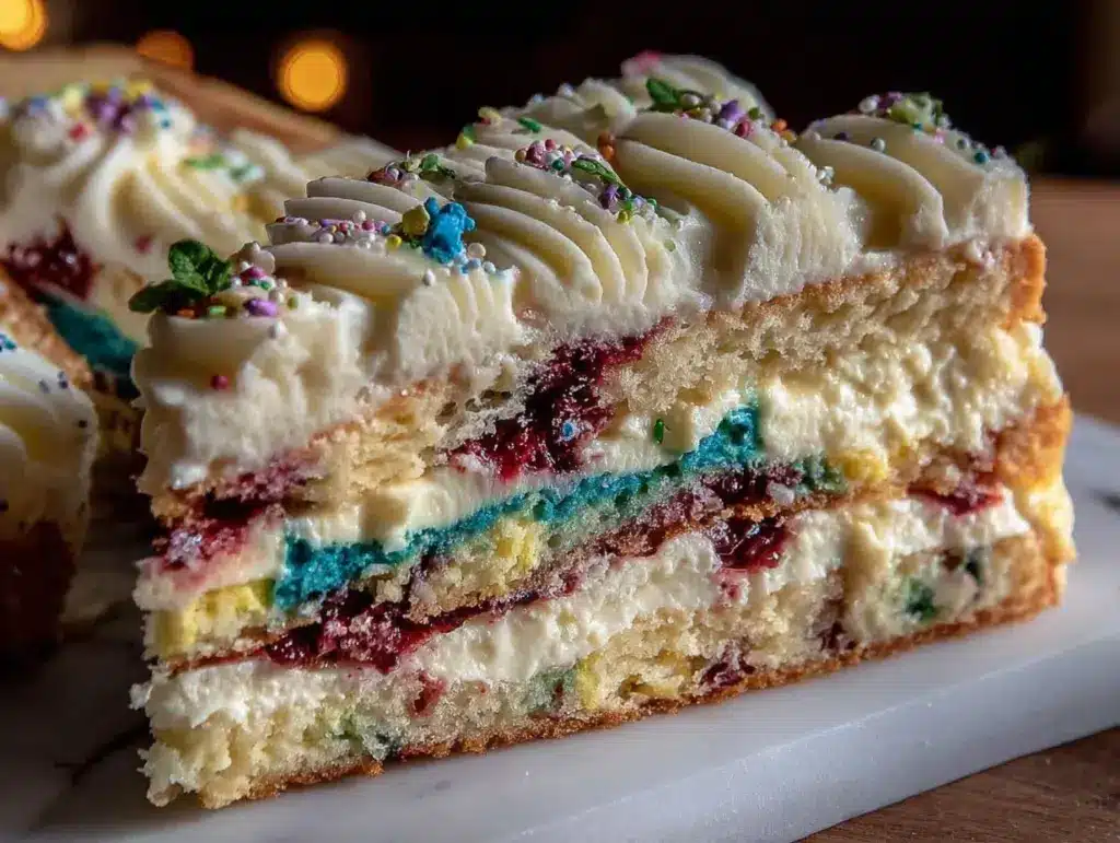 gâteau arc-en-ciel crémeux - featured image