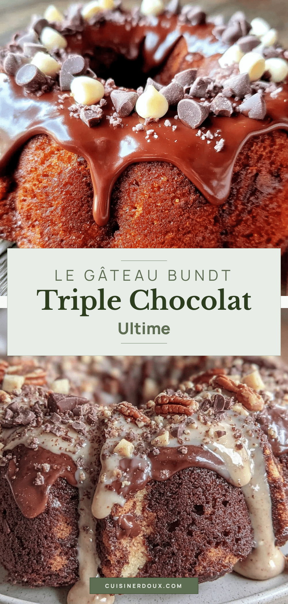 gâteau bundt triple chocolat fondant recipe