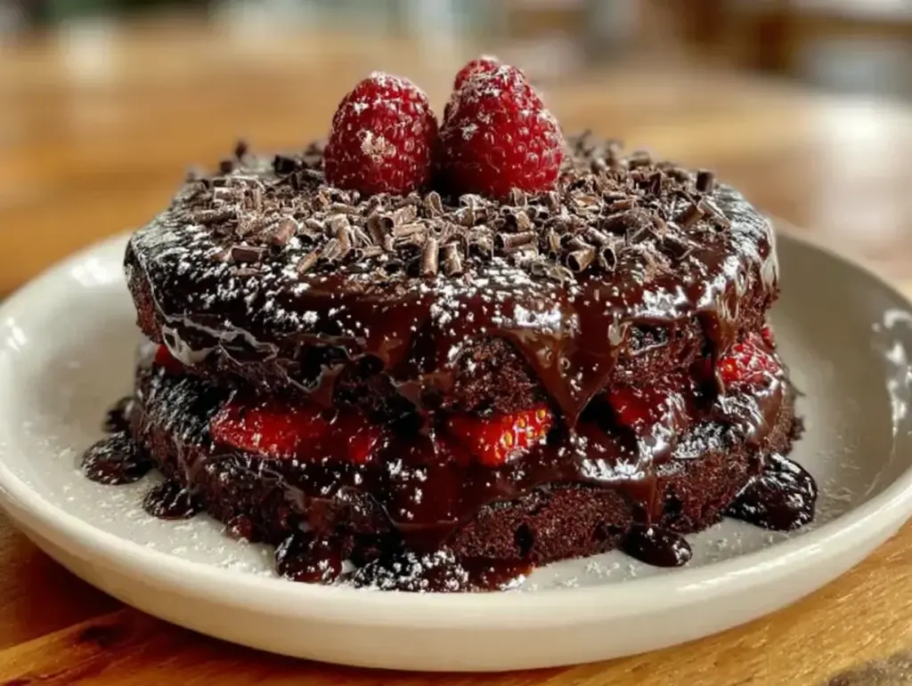 gâteau chocolat triple étage sain - featured image