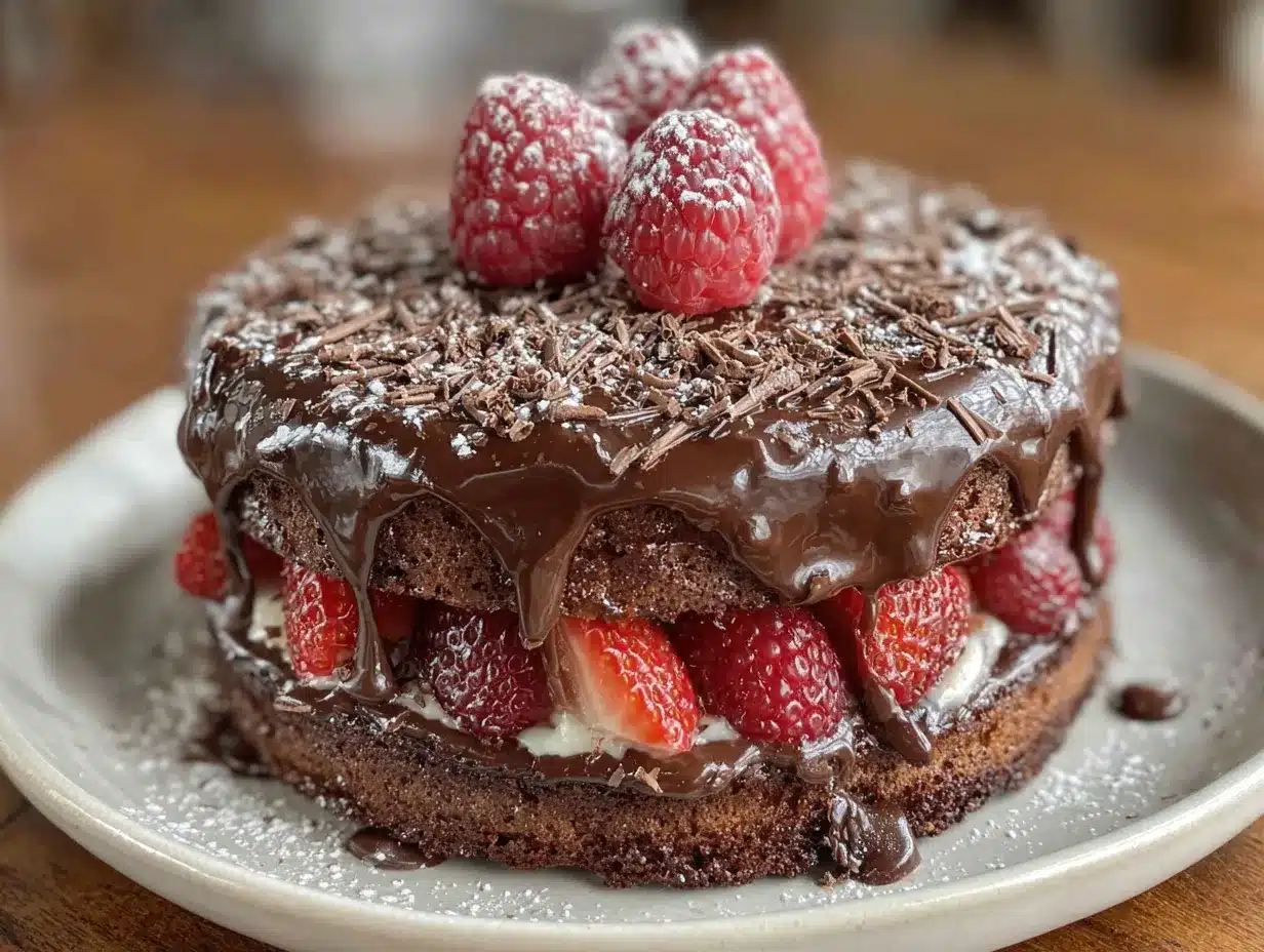 gâteau chocolat triple étage sain preparation steps