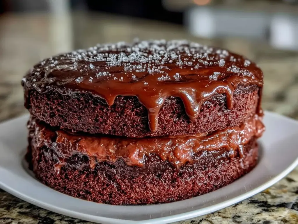 gâteau chocolat trois étages crémeux - featured image