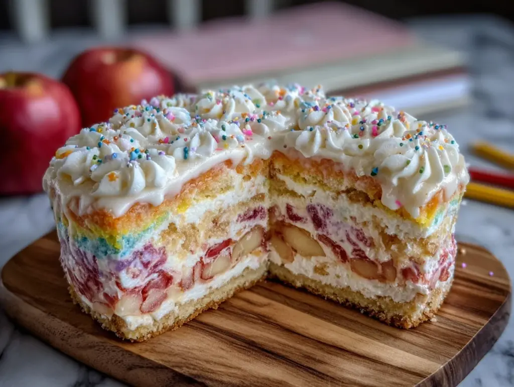gâteau danniversaire arc-en-ciel facile pour la rentrée - featured image