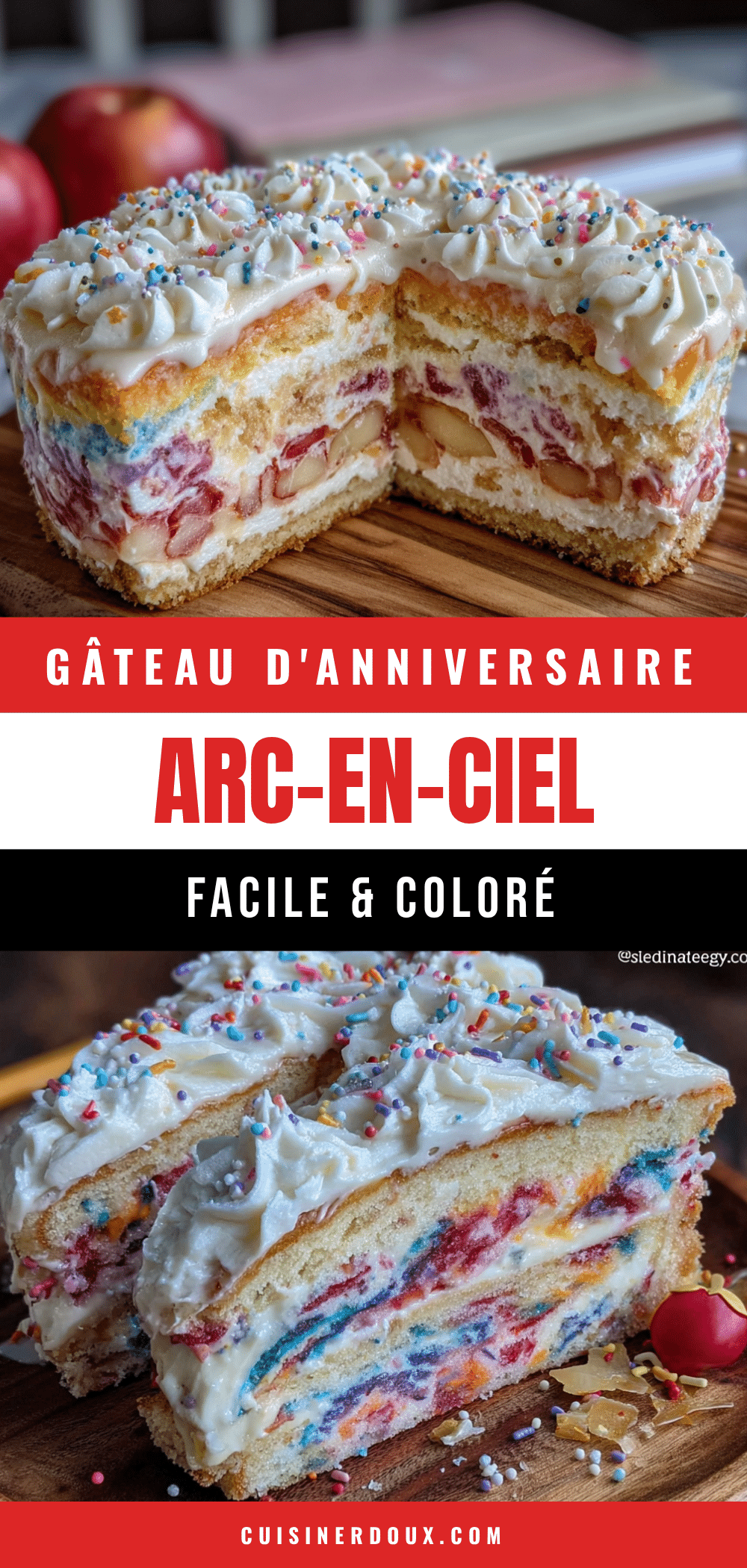 gâteau danniversaire arc-en-ciel facile pour la rentrée recipe